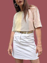 Charger l'image dans la galerie, Mini Jupe vintage Caroline - En jean blanc. Taille S, 36, 38. Made in France.