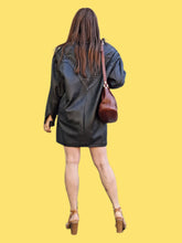 Charger l'image dans la galerie, Veste vintage Olivia - Cuir d'agneau noir. Taille XL, 42, 44. Cuero. Fabriqué en Espagne