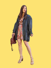 Charger l'image dans la galerie, Veste vintage Olivia - Cuir d'agneau noir. Taille XL, 42, 44. Cuero. Fabriqué en Espagne