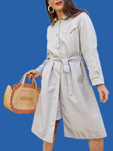 Charger l'image dans la galerie, Trench-Coat vintage Anna - Bleu glacier. Taille M, 38, 40. P Poucquet. Diolen