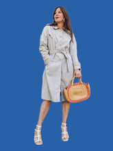 Charger l'image dans la galerie, Trench-Coat vintage Anna - Bleu glacier. Taille M, 38, 40. P Poucquet. Diolen