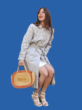 Charger l'image dans la galerie, Trench-Coat vintage Anna - Bleu glacier. Taille M, 38, 40. P Poucquet. Diolen