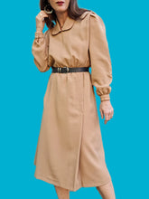 Charger l'image dans la galerie, Robe vintage Georgianne - Camel. Taille S, 36, 38. Créations Carla. Made in France