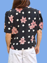 Charger l'image dans la galerie, Chemisier vintage Marjolaine - Fleurs de lys. Taille XL, 42, 44. Canda
