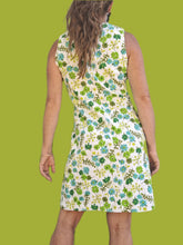 Charger l'image dans la galerie, Robe vintage Marlène - Cœur croisé, tissu éponge fleuri. Taille L, 40, 42. Made in France. 230