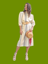 Charger l'image dans la galerie, Robe vintage Charline - A rayures pales. Taille M, 38, 40. C & A. Made in France.