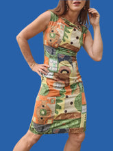 Charger l'image dans la galerie, Robe vintage Amélina - Imprimé géométrique Africain. Taille S, 36, 38.