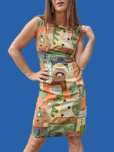 Charger l'image dans la galerie, Robe vintage Amélina - Imprimé géométrique Africain. Taille S, 36, 38.