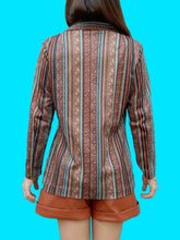 Charger l'image dans la galerie, Chemisier vintage Faustine - Rayures géométriques. Taille M, 38, 40.