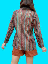 Charger l'image dans la galerie, Chemisier vintage Faustine - Rayures géométriques. Taille M, 38, 40.