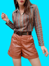 Charger l'image dans la galerie, Chemisier vintage Faustine - Rayures géométriques. Taille M, 38, 40.