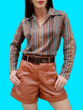 Charger l'image dans la galerie, Chemisier vintage Faustine - Rayures géométriques. Taille M, 38, 40.