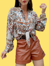 Charger l'image dans la galerie, Chemisier vintage Charline - Imprimé paisley. Taille XL, 42, 44. Made in France.