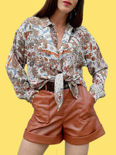 Charger l'image dans la galerie, Chemisier vintage Charline - Imprimé paisley. Taille XL, 42, 44. Made in France.