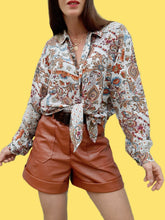 Charger l'image dans la galerie, Chemisier vintage Charline - Imprimé paisley. Taille XL, 42, 44. Made in France.
