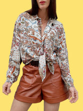 Charger l'image dans la galerie, Chemisier vintage Charline - Imprimé paisley. Taille XL, 42, 44. Made in France.