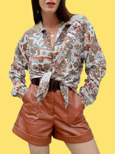 Charger l'image dans la galerie, Chemisier vintage Charline - Imprimé paisley. Taille XL, 42, 44. Made in France.