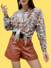 Charger l'image dans la galerie, Chemisier vintage Charline - Imprimé paisley. Taille XL, 42, 44. Made in France.