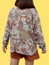 Charger l'image dans la galerie, Chemisier vintage Charline - Imprimé paisley. Taille XL, 42, 44. Made in France.