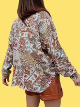 Charger l'image dans la galerie, Chemisier vintage Charline - Imprimé paisley. Taille XL, 42, 44. Made in France.
