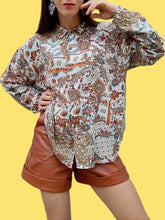 Charger l'image dans la galerie, Chemisier vintage Charline - Imprimé paisley. Taille XL, 42, 44. Made in France.