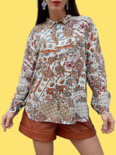 Charger l'image dans la galerie, Chemisier vintage Charline - Imprimé paisley. Taille XL, 42, 44. Made in France.