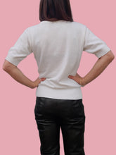 Charger l'image dans la galerie, Pull d'été vintage Amanda - Feuillages kakis. Taille S, 36, 38. Damart. Made in France.