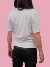 Charger l'image dans la galerie, Pull d'été vintage Amanda - Feuillages kakis. Taille S, 36, 38. Damart. Made in France.