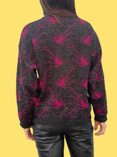 Charger l'image dans la galerie, Cardigan vintage Alice - Fibres métalliques et motifs géométriques. Taille L, 40, 42. Made in France.