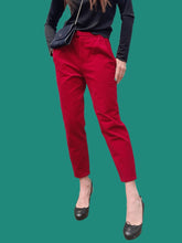 Charger l'image dans la galerie, Pantalon vintage Elise - Velours côtelé rouge. Taille S, 36, 38. Karting. Made in France.