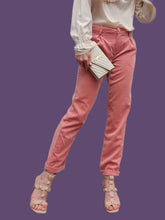 Charger l'image dans la galerie, Pantalon vintage Lucie - Velours côtelé rose à revers. Taille S, 36, 38