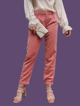 Charger l'image dans la galerie, Pantalon vintage Lucie - Velours côtelé rose à revers. Taille S, 36, 38