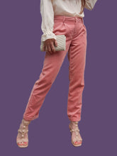 Charger l'image dans la galerie, Pantalon vintage Lucie - Velours côtelé rose à revers. Taille S, 36, 38