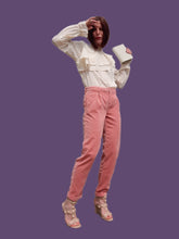 Charger l'image dans la galerie, Pantalon vintage Lucie - Velours côtelé rose à revers. Taille S, 36, 38