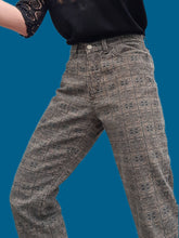 Charger l'image dans la galerie, Pantalon "Seconde" Rebecca - Imprimé géométrique marron. Taille S, 36, 38. Legatte Jeans. Made in Italy