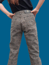 Charger l'image dans la galerie, Pantalon "Seconde" Rebecca - Imprimé géométrique marron. Taille S, 36, 38. Legatte Jeans. Made in Italy