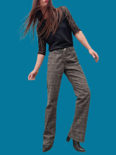 Charger l'image dans la galerie, Pantalon "Seconde" Rebecca - Imprimé géométrique marron. Taille S, 36, 38. Legatte Jeans. Made in Italy