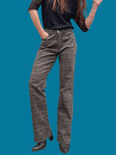 Charger l'image dans la galerie, Pantalon "Seconde" Rebecca - Imprimé géométrique marron. Taille S, 36, 38. Legatte Jeans. Made in Italy