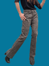 Charger l'image dans la galerie, Pantalon "Seconde" Rebecca - Imprimé géométrique marron. Taille S, 36, 38. Legatte Jeans. Made in Italy