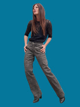 Charger l'image dans la galerie, Pantalon "Seconde" Rebecca - Imprimé géométrique marron. Taille S, 36, 38. Legatte Jeans. Made in Italy