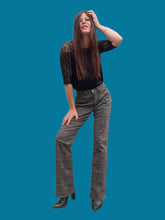 Charger l'image dans la galerie, Pantalon "Seconde" Rebecca - Imprimé géométrique marron. Taille S, 36, 38. Legatte Jeans. Made in Italy