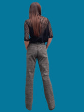 Charger l'image dans la galerie, Pantalon "Seconde" Rebecca - Imprimé géométrique marron. Taille S, 36, 38. Legatte Jeans. Made in Italy