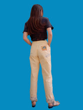 Charger l'image dans la galerie, Pantalon vintage Chloé - En coton abricot et revers contrastants. Taille M, 38, 40. Made in France