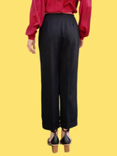 Charger l'image dans la galerie, Pantalon vintage Sidonie - Noir à plis et revers. Taille S, 36, 38. Gérard Pasquier. Made in France