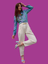 Charger l'image dans la galerie, Pantalon vintage Marguerite - Velours côtelé blanc cassé. Taille S, 36, 38. Made in Marocco
