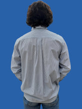 Charger l'image dans la galerie, Chemise vintage Martin - Blanc à rayures bleues à logo. Taille L, 40, 42. La poste. C. Bocage.