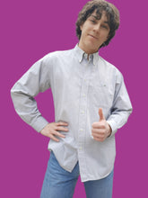 Charger l'image dans la galerie, Chemise "Seconde" Simon - Grise à carreaux blanc. Taille M, 38, 40. Lacoste.