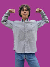 Charger l'image dans la galerie, Chemise "Seconde" Simon - Grise à carreaux blanc. Taille M, 38, 40. Lacoste.