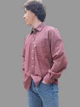 Charger l'image dans la galerie, Chemise "Seconde" Adam - Bordeaux chiné en coton. Taille L, 40, 42. Barbour