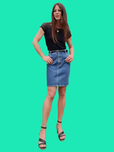 Charger l'image dans la galerie, Mini jupe vintage Linda - Denim. Taille M, 38, 40. Jm Well's
